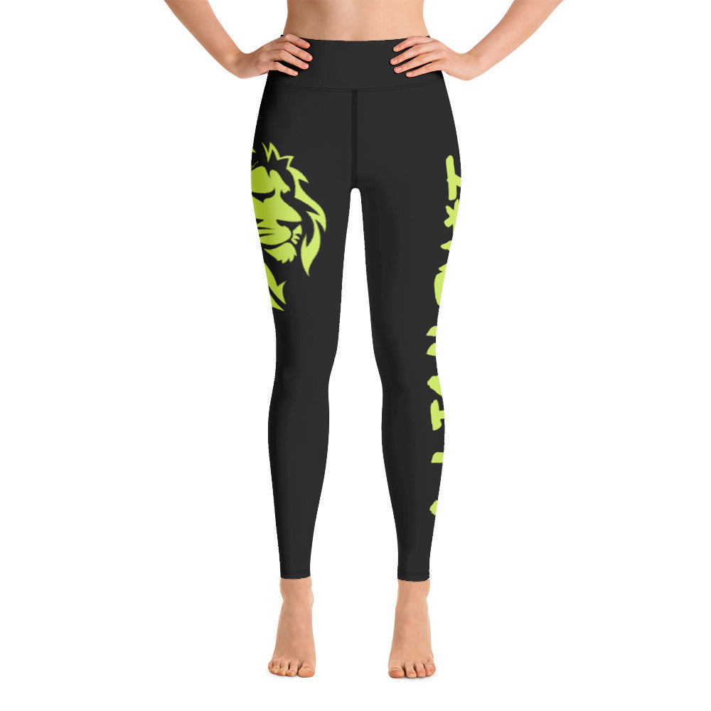 Lime Green Lion Yoga Leggings