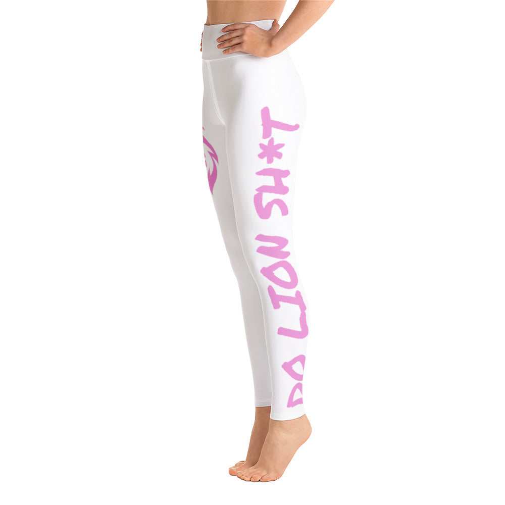 Pink Lion White Yoga Leggings