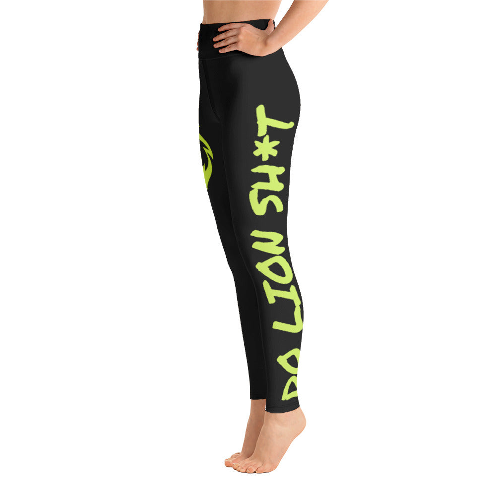 Lime Green Lion Yoga Leggings