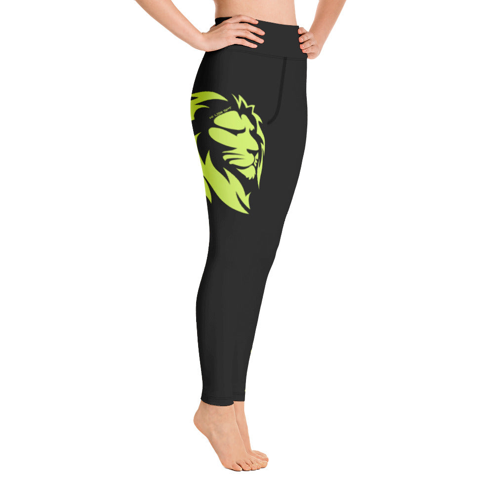 Lime Green Lion Yoga Leggings