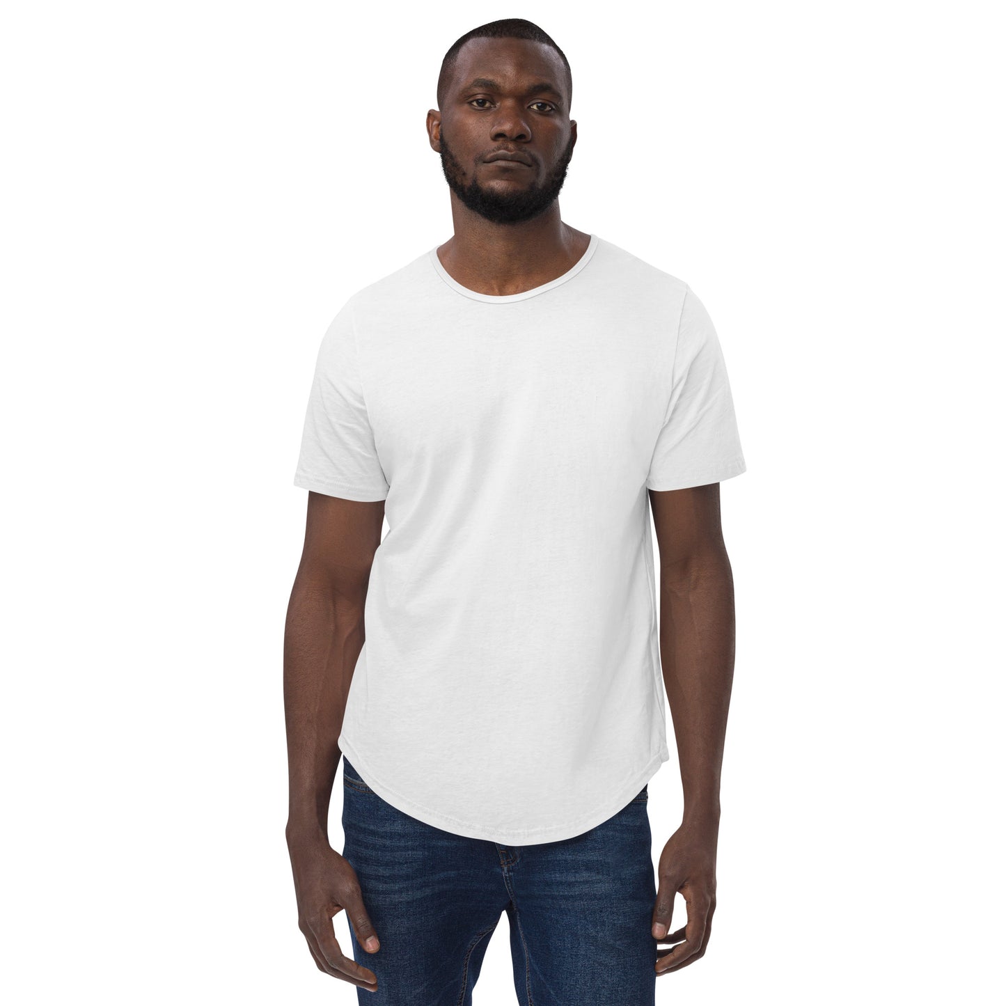 Men's White Lion Curved Hem T-Shirt