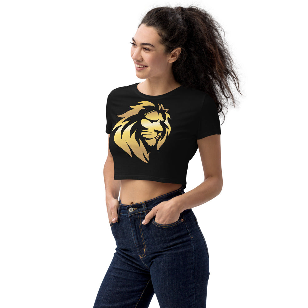 Gold Lion in Black or White Crop Top