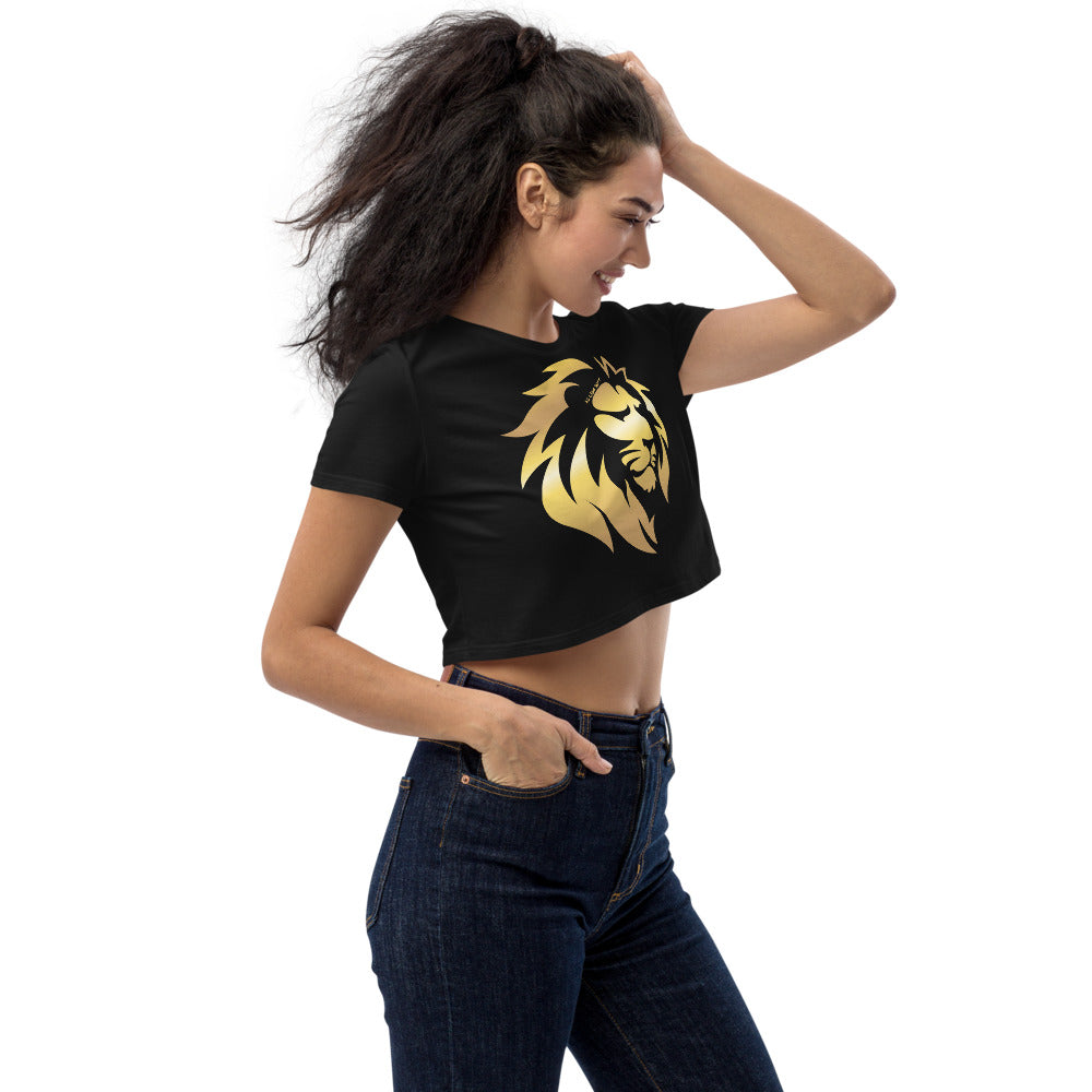 Gold Lion in Black or White Crop Top