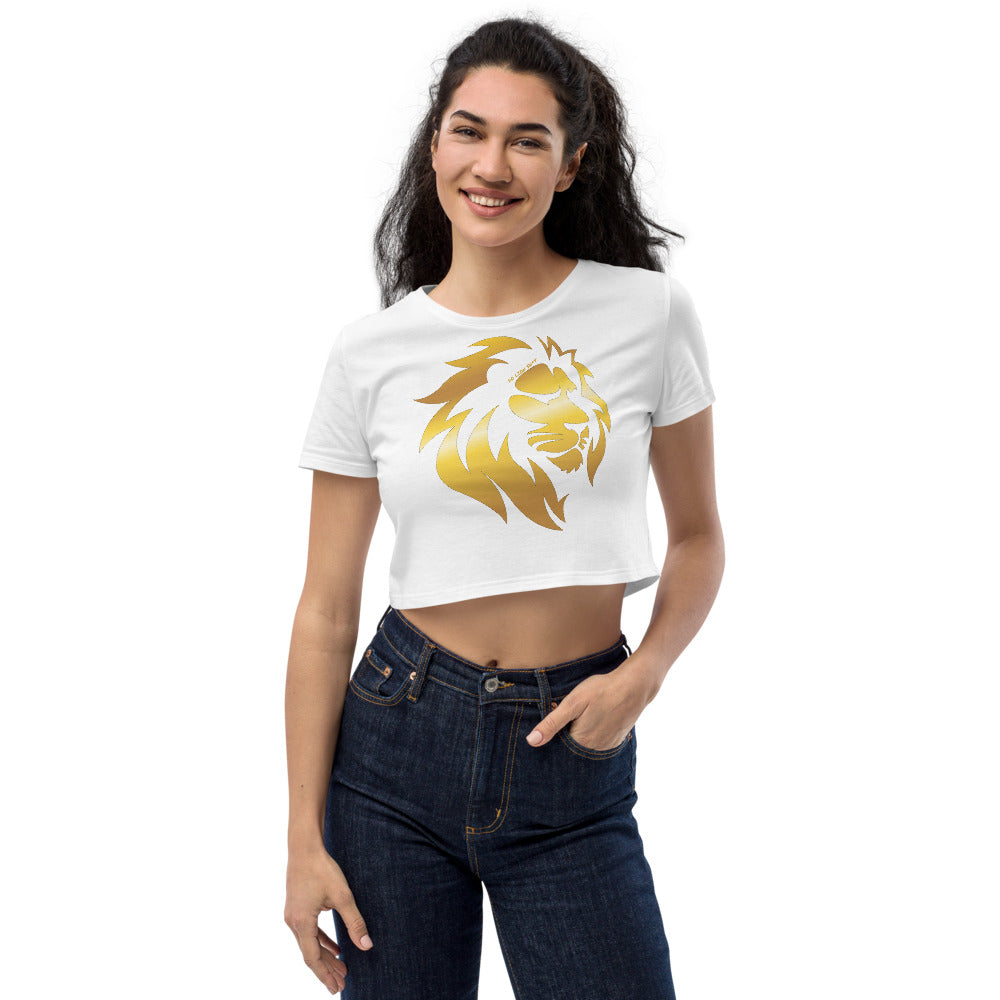 Gold Lion in Black or White Crop Top