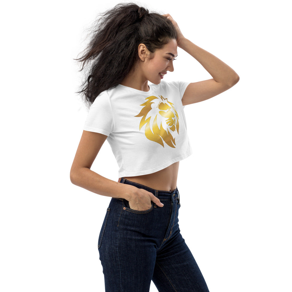 Gold Lion in Black or White Crop Top