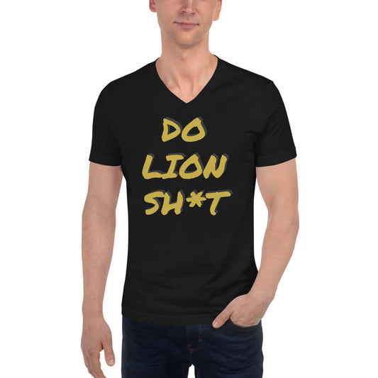 Do Lion Shit Gold V-Neck T-Shirt