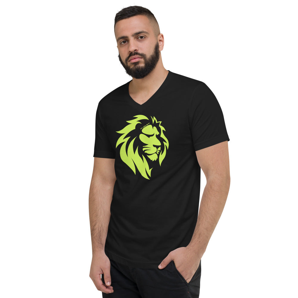 Lime Green Lion V-Neck T-Shirt