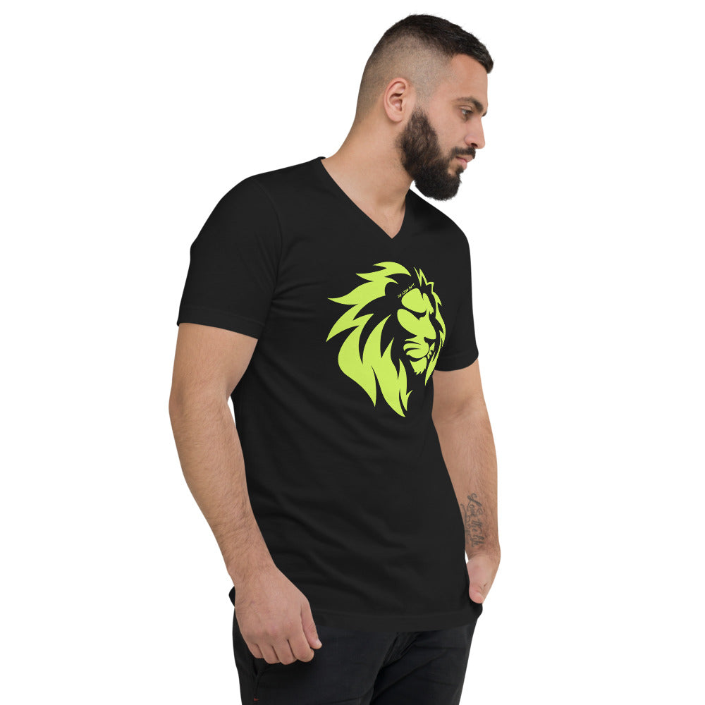 Lime Green Lion V-Neck T-Shirt