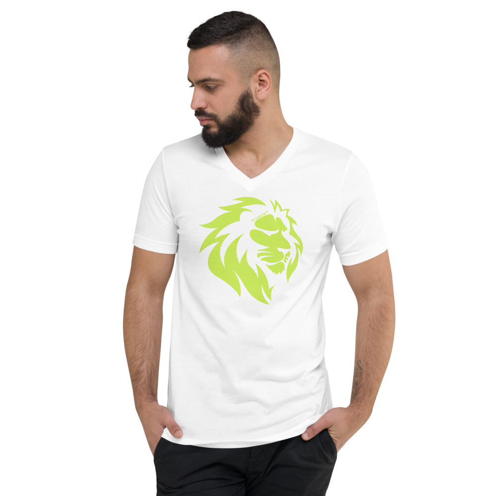 Lime Green Lion V-Neck T-Shirt