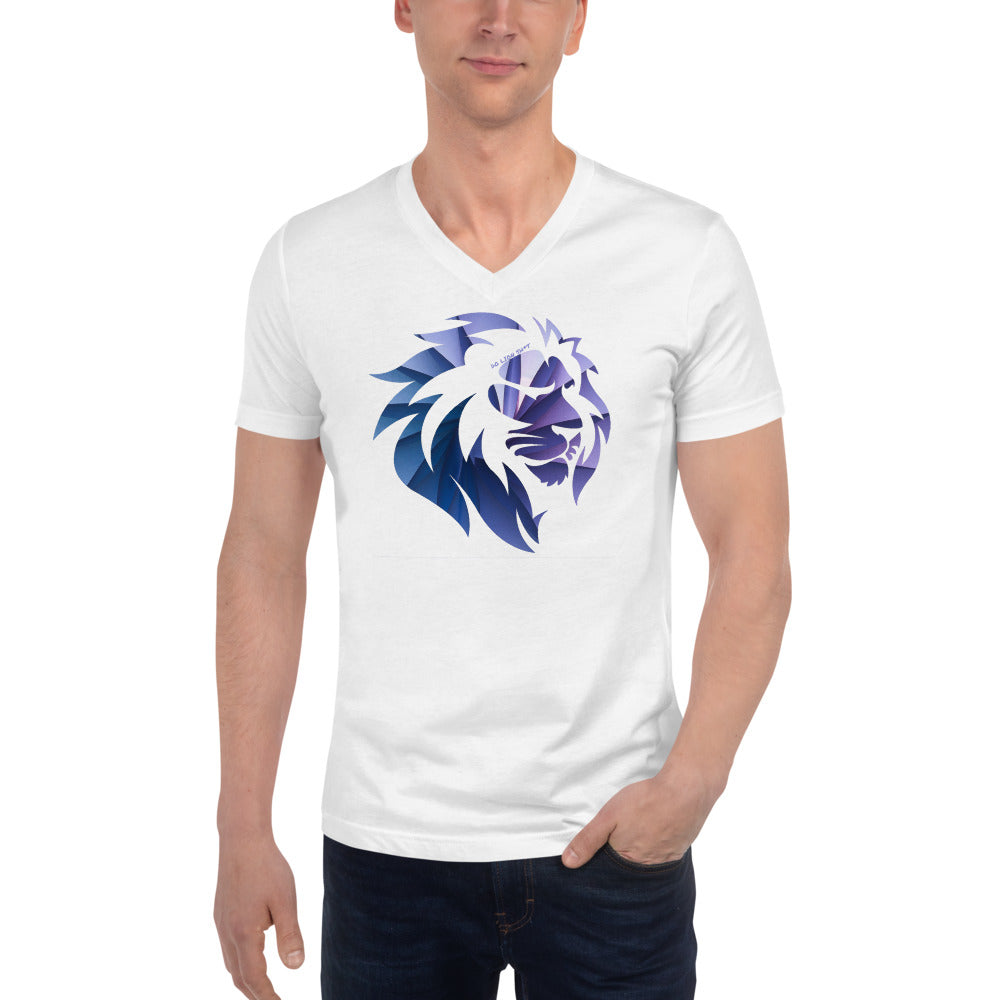 Purple Wave Lion V-Neck T-Shirt